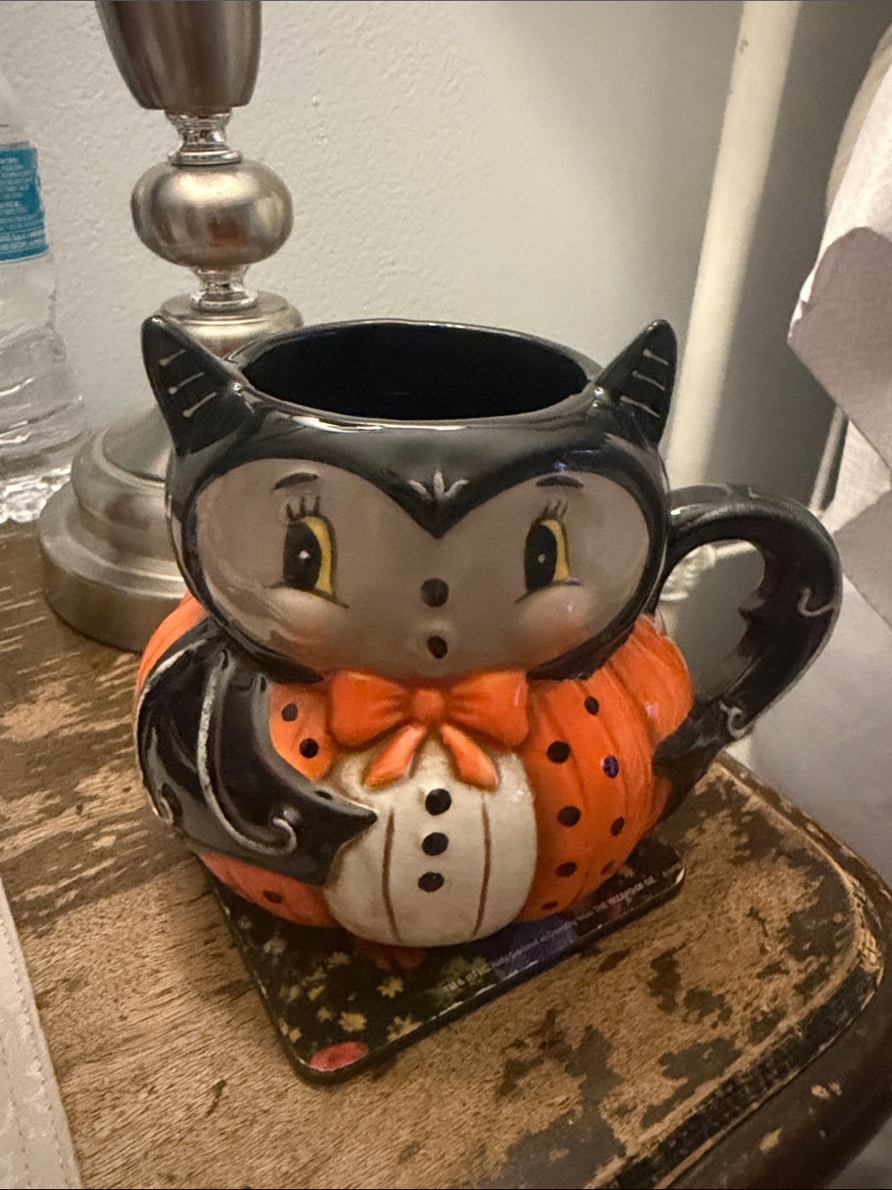 Johanna Parker Halloween Festive Black & Orange Cat Pumpkin Halloween Mug